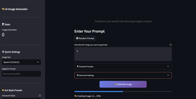 AI Image Generator Screenshot